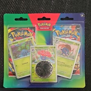 Pokemon Green & Pink Vileplume, Oddish, Gloom Booster Pack Set
